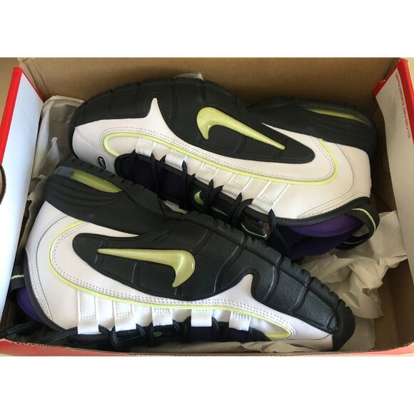 NIB Nike Air Max Penny Men's Shoes White Purple Lemon Twist Size 8 - Picture 2 of 11